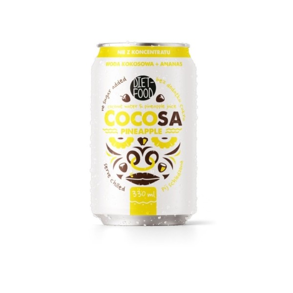 Cocosa Woda Kokosowa z młodego kokosa Niegazowana z sokiem z Ananasa NFC 330 ml (kaucja)